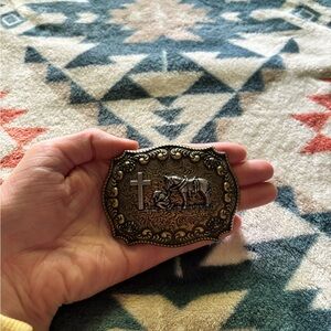 Ornate Gold and Silver Belt Buckle